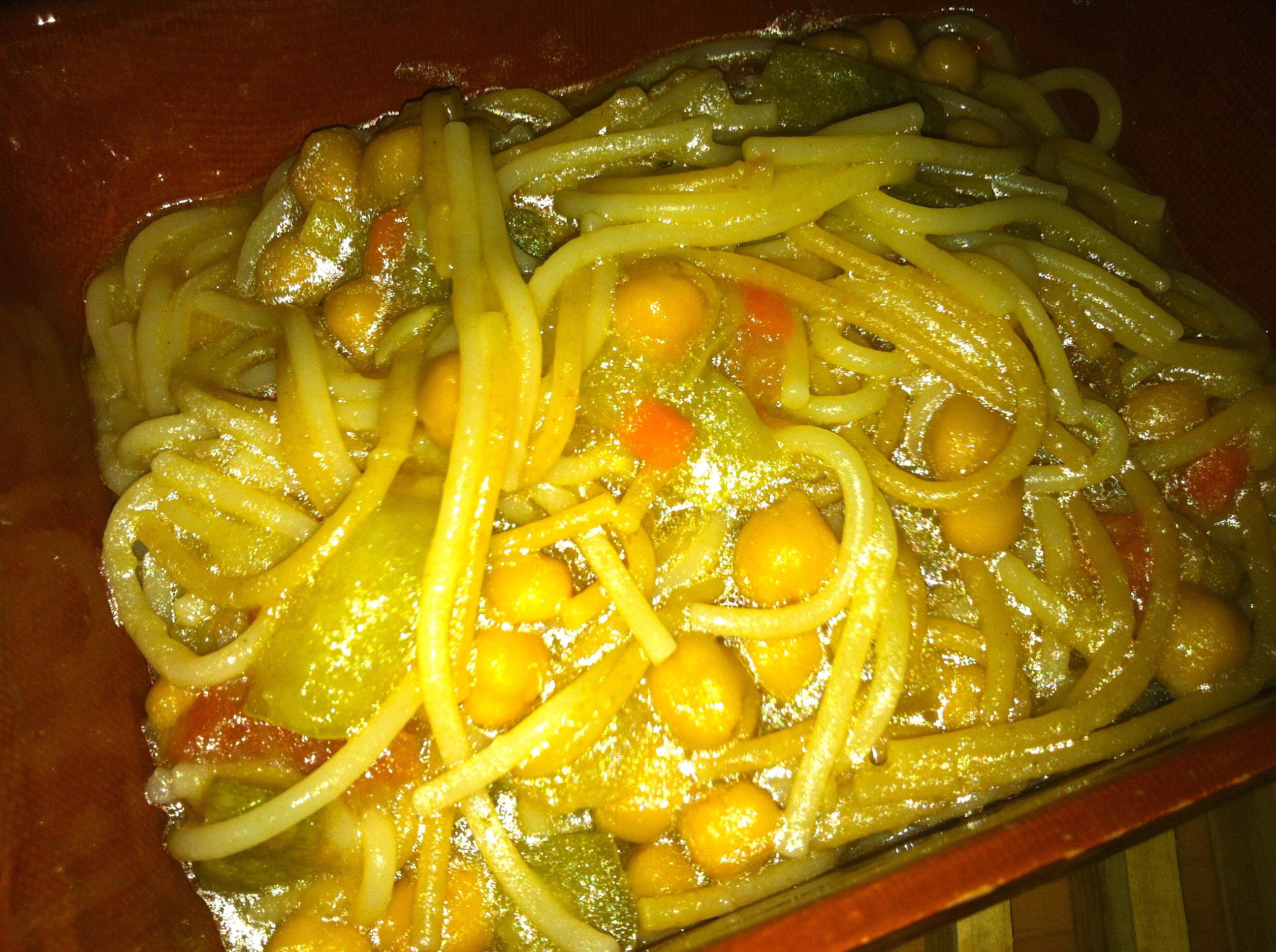 Spaghetti di Kamut con Ceci e Zucchine Tonde